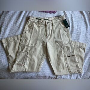 Wild Fable Cream High-Rise Cargo Pants
